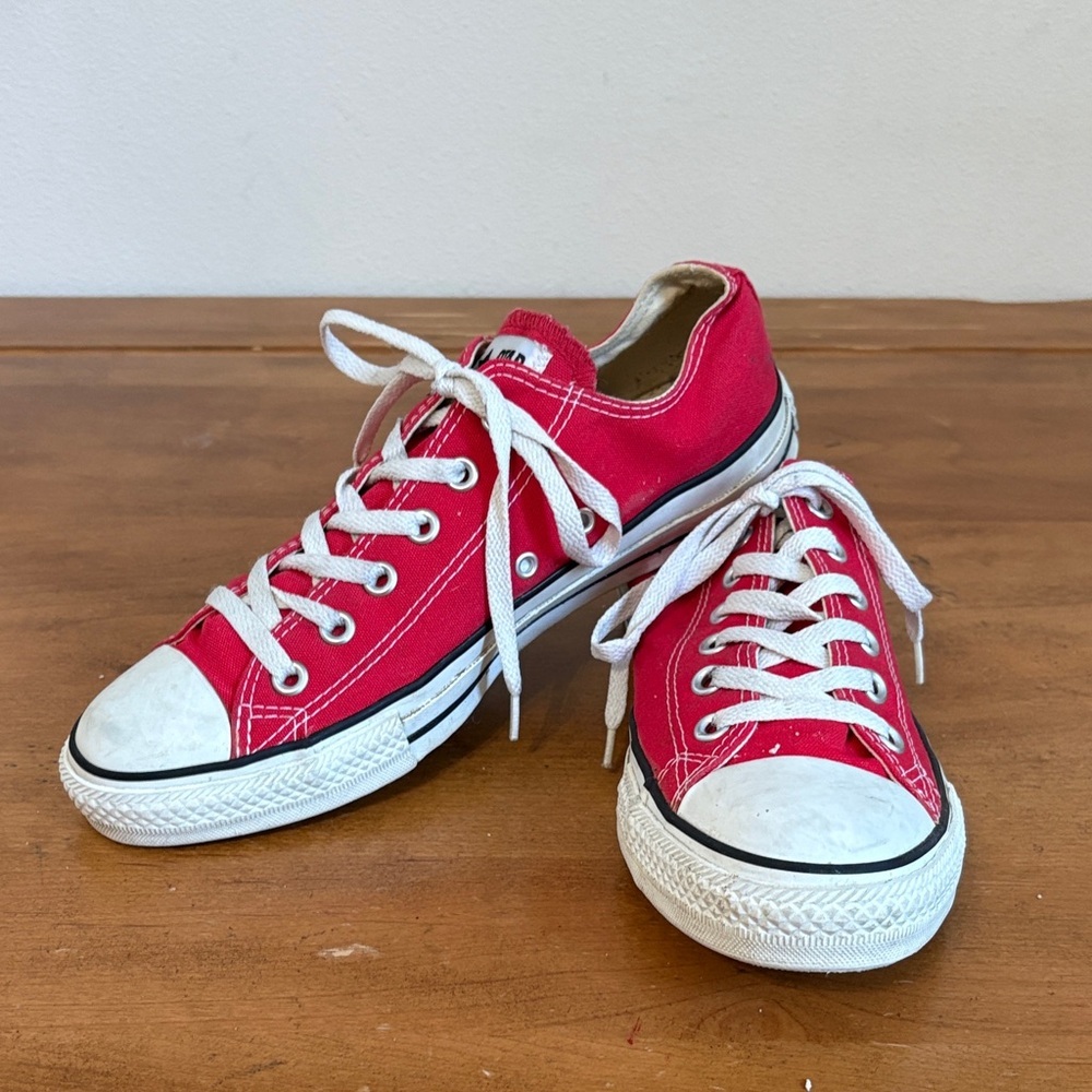 Converse All Star Red Canvas Sneakers Size 8